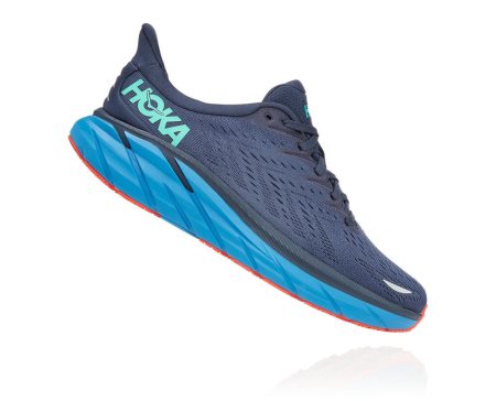 Hoka One One Clifton 8 Moški Road Tekaški Čevlji Mornarica / Modra SI-945026X